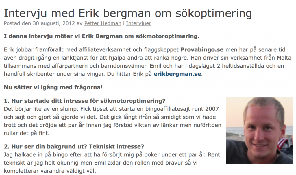Intervju med Catena medias Erik Bergman